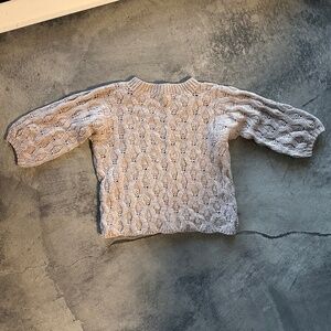 Vintage handknit 3/4 sleeve crop sweater, size small